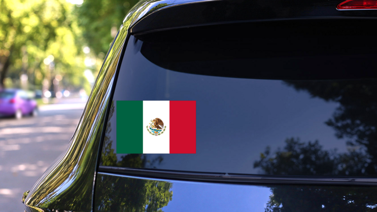 Mexico Flag Sticker on a Rear Car Window (New) example