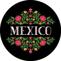 Mexico Floral Lettering Illustration Sticker