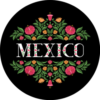 Mexico Floral Lettering Illustration Sticker