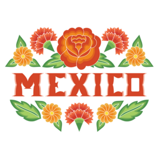 Mexico Illustration Traditional Floral Pattern Sticker
