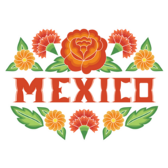 Mexico Illustration Traditional Floral Pattern Sticker