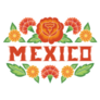 Mexico Illustration Traditional Floral Pattern Sticker