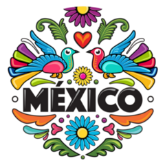 Mexico Lettering Composition Sticker