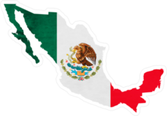 Mexico Map And National Flag Sticker