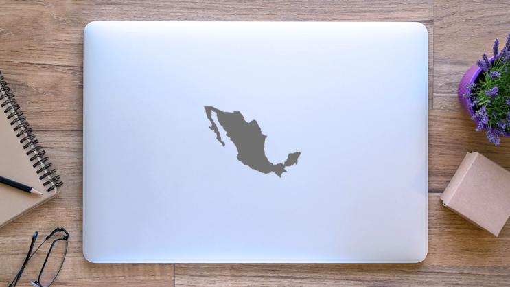 Mexico Map Sticker on a Laptop (New) example