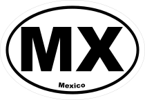 Mexico Mx Oval Sticker