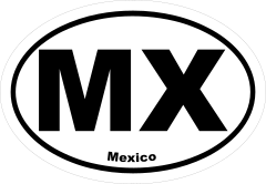 Mexico Mx Oval Sticker