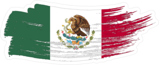 Mexico National Flag Grunge Brush Stroke Sticker