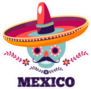 Mexico Skull And Flowers Sticker
