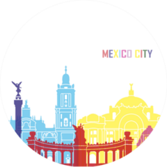 Mexico Skyline Colorful Sticker