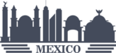 Mexico Travel Landmarks Silhouette Sticker