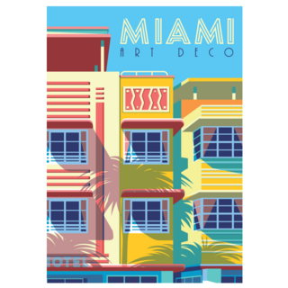 Miami Art Deco Florida Illustration Sticker