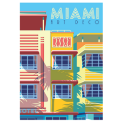Miami Art Deco Florida Illustration Sticker