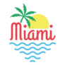 Miami Beach Banner With Palm Sticker