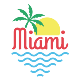 Miami Beach Banner With Palm Sticker