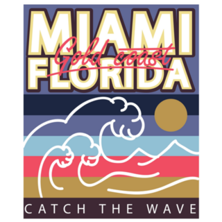 Miami Beach Florida Catch The Wave Sticker