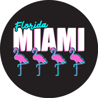 Miami Beach Florida Flamingos Sticker