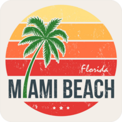 Miami Beach Florida Palm Tree Sticker