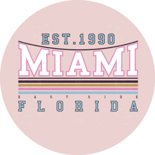 Miami Florida Beach Summer Pink Sticker