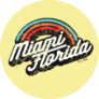 Miami Florida Fashion Slogan Yellow Sticker
