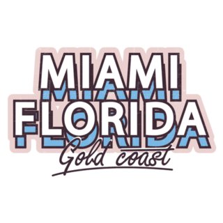Miami Florida Gold State Lettering Sticker
