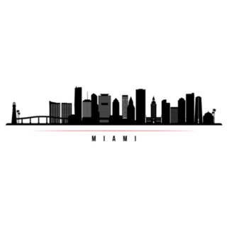 Miami Skyline Horizontal Banner Sticker