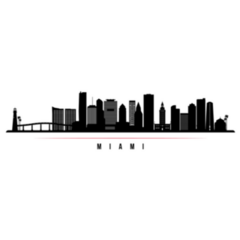 Miami Skyline Horizontal Banner Sticker