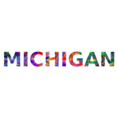 Michigan Colorful Typography Sticker