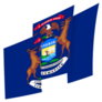 Michigan Flag In An Abstract Sticker