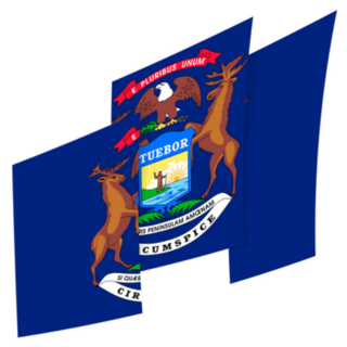 Michigan Flag In An Abstract Sticker