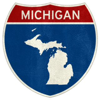 Michigan Interstate Road Sign Sticker