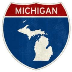 Michigan Interstate Road Sign Sticker