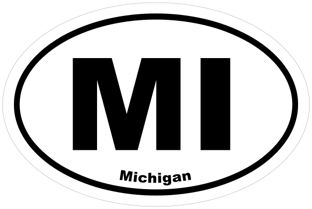 Order Your Michigan Mi Oval Sticker Today - Free Shipping!