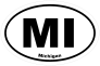 Michigan Mi Oval Sticker