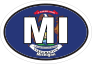 Michigan Mi State Flag Oval Sticker