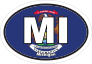 Michigan Mi State Flag Oval Sticker
