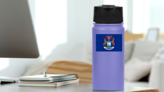 Michigan Mi State Flag Sticker on a Water Bottle (New) example