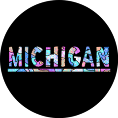 Michigan Multicolor Doodle Lettering Sticker