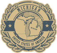 Michigan Rubber Stamp Sticker