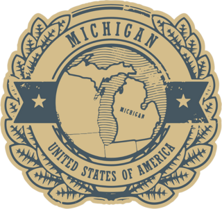 Michigan Rubber Stamp Sticker