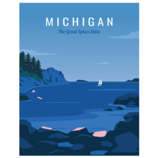 Michigan The Great Lakes State Sticker