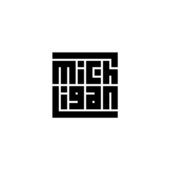 Michigan Typography Logo Sticker