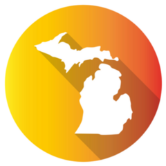 Michigan, Usa Symbol Gradient Sticker