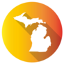 Michigan, Usa Symbol Gradient Sticker