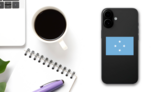 Micronesia Flag Sticker on a Phone (New) example