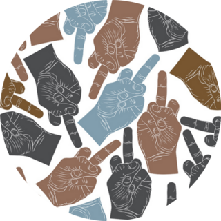 Middle Finger Hands Pattern Sticker