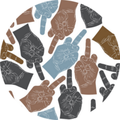 Middle Finger Hands Pattern Sticker