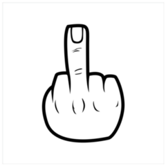 Middle Finger Icon Sticker