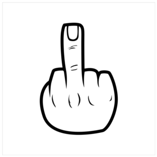 Middle Finger Icon Sticker