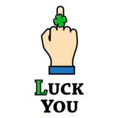 Middle Finger  Luck You  Sticker